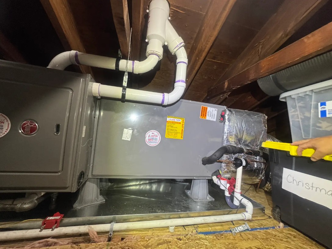 Furnace unit in an attic