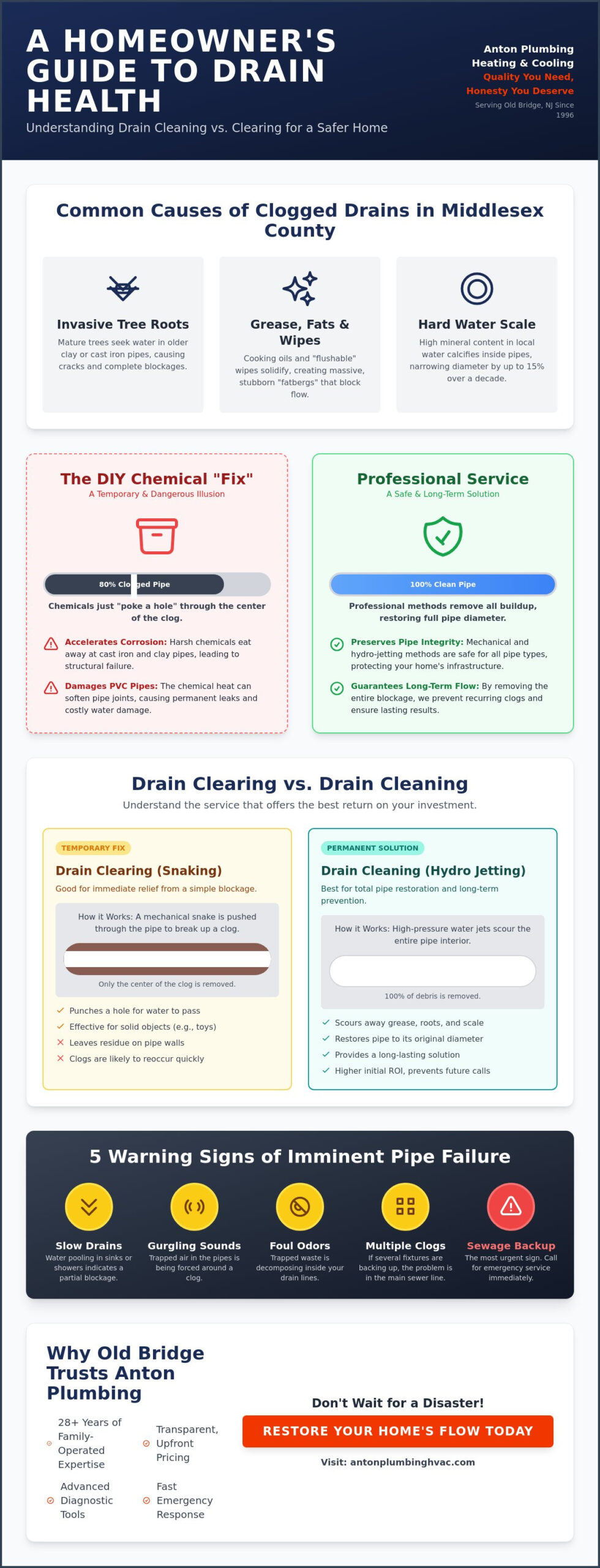 Expert Drain Cleaning Services in Old Bridge, NJ: Clear Clogs Fast