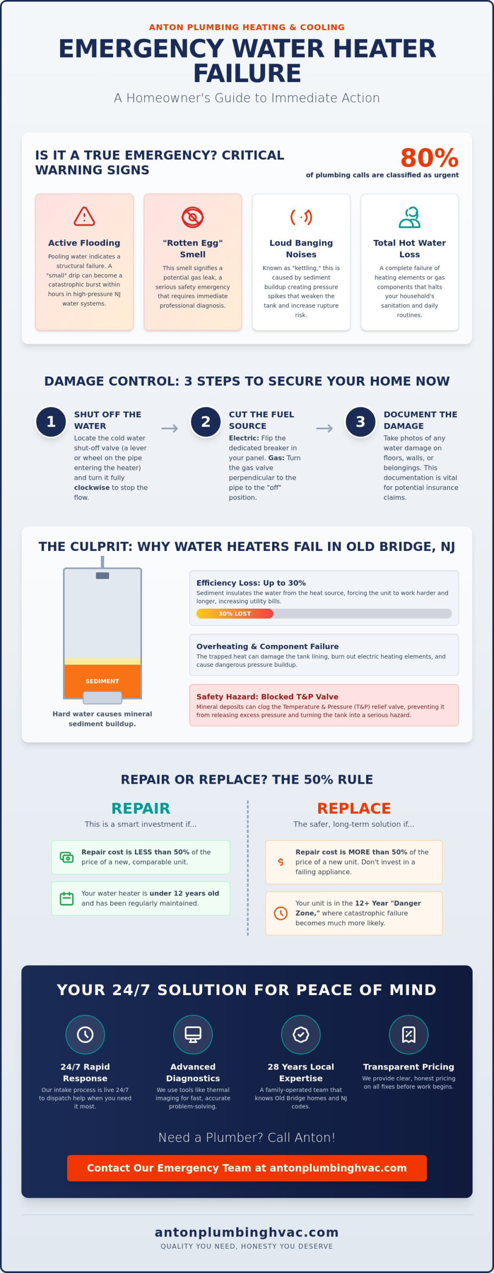 Emergency Water Heater Repair in Old Bridge, NJ: 24/7 Rapid Response
