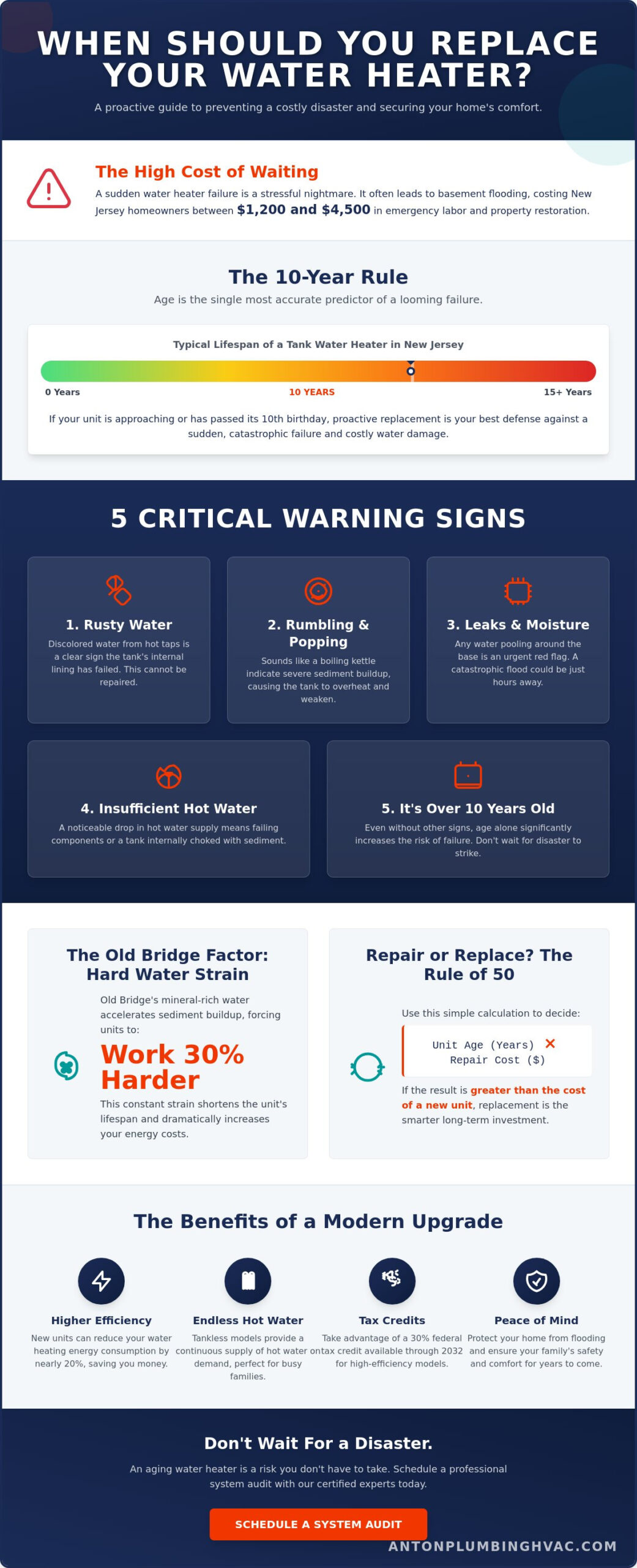 When Should You Replace a Water Heater? Old Bridge Homeowner’s Guide (2026)