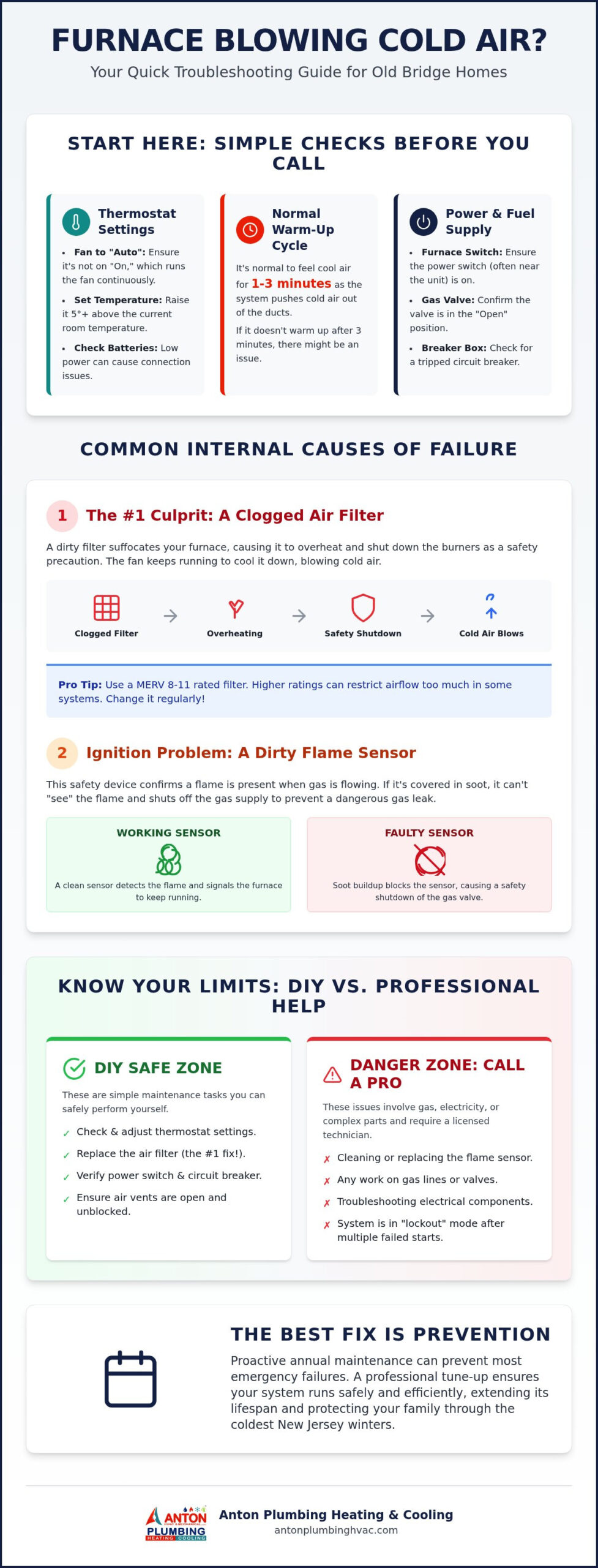 Furnace Blowing Cold Air in Old Bridge? Troubleshooting & Fast Fixes (2026)