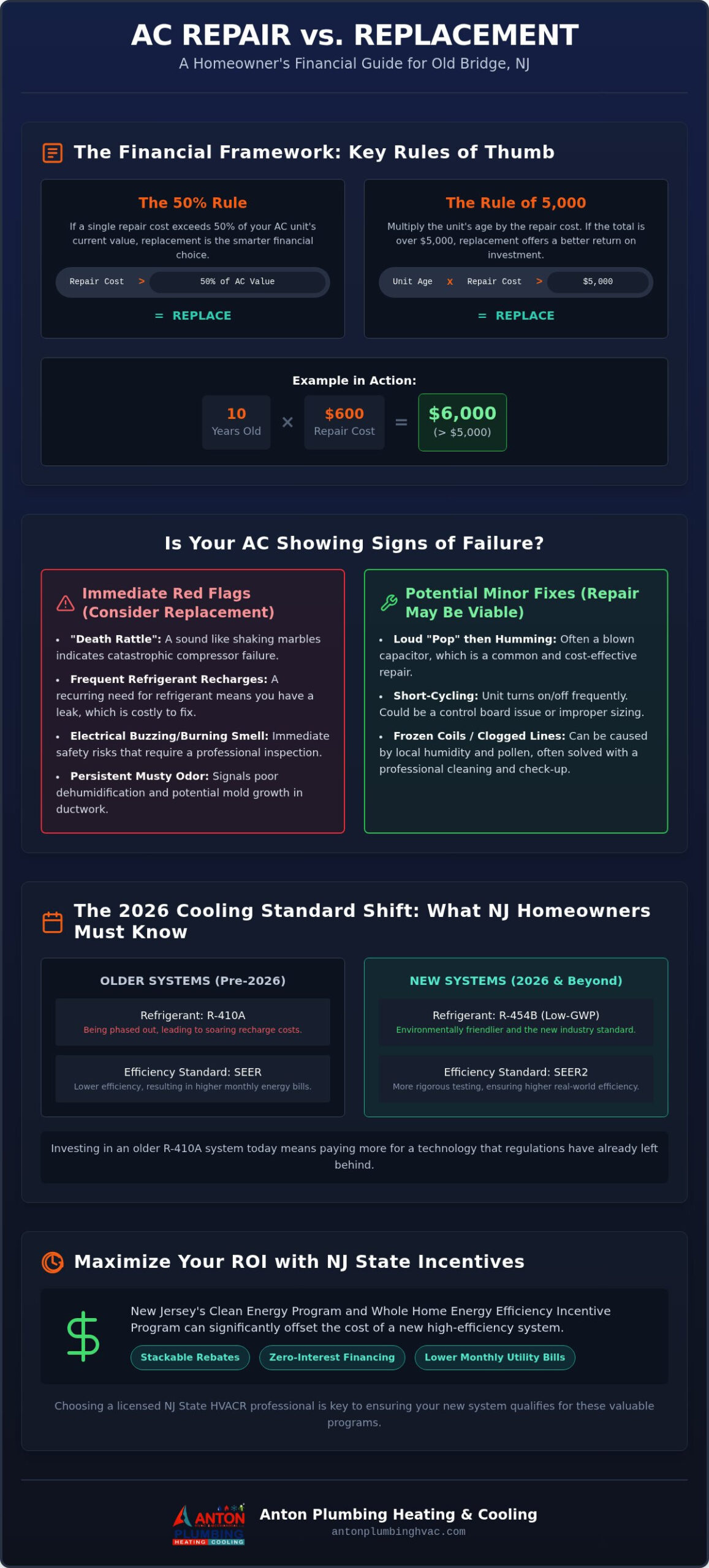 AC Repair vs. Replacement in Old Bridge: The 2026 Homeowner’s Decision Guide